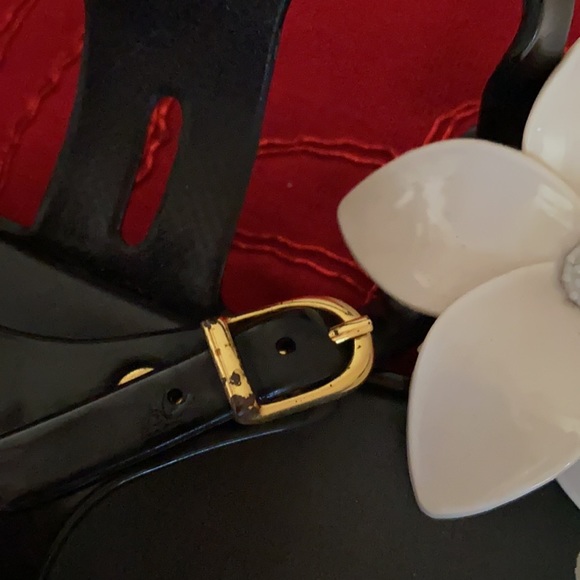 Melissa black white flower jelly sandals sz 9 - Picture 5 of 5